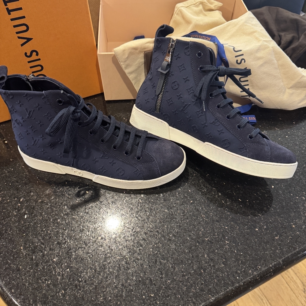 Louis Vuitton Navy High-Top Sneakers